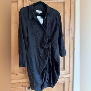 Laurie Felt Elegant Black sarong dress with tie waist